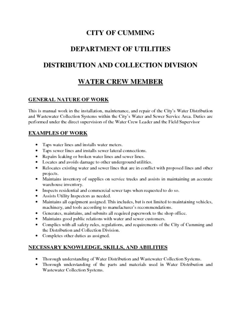 thumbnail of Water Crew Member